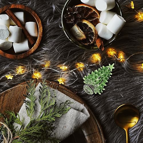 Miniatura 6 de HOMSFOU Figura navideña de cristal para árbol de Navidad, estatua de árbol de Navidad en miniatura para niños, mesa de árbol de Navidad de cristal,