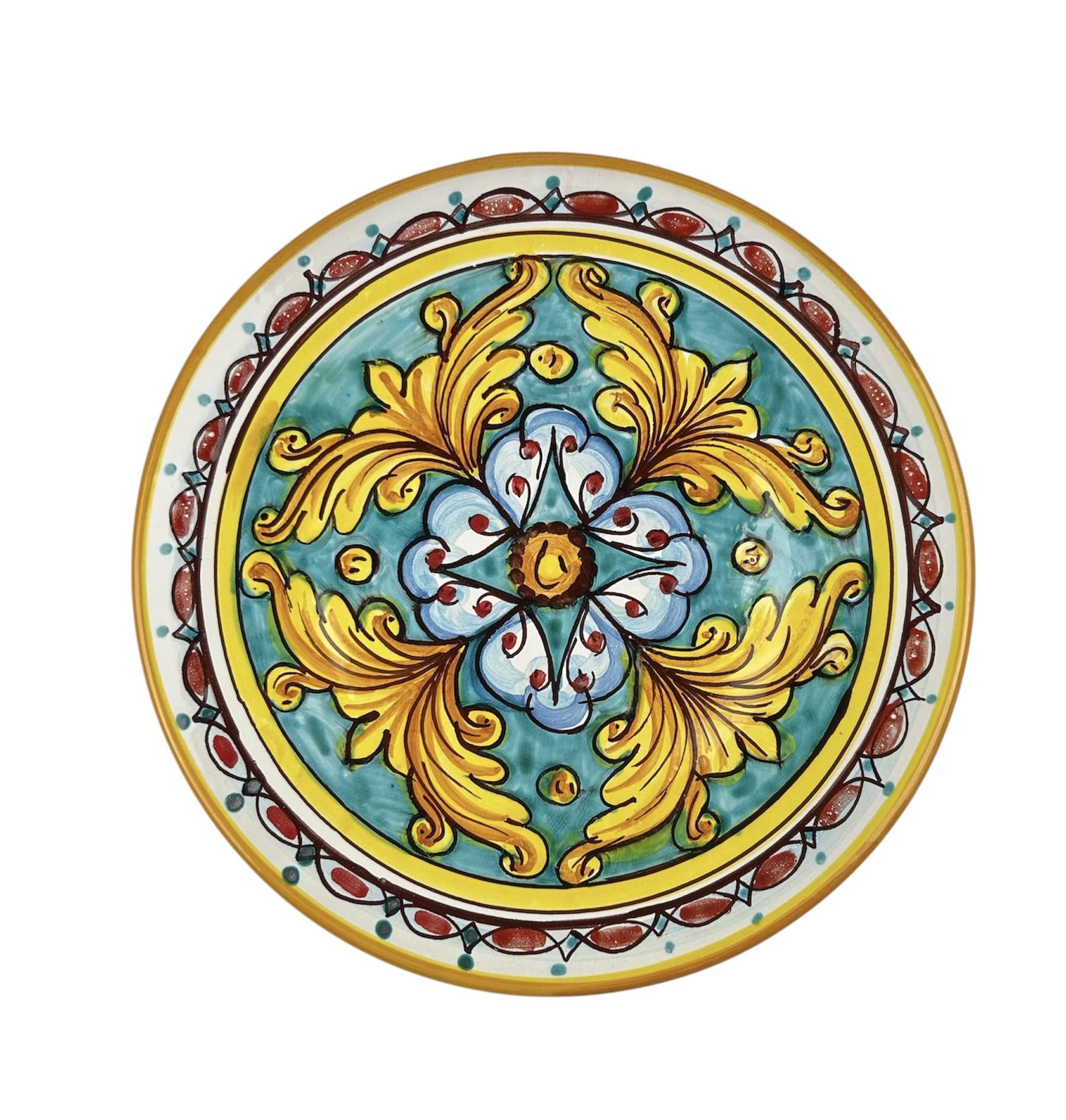 Mondocreazioni Piatto medio da muro in ceramica decorata a mano da ceramisti siciliani di Santo Stefano di Camastra gomes art 13