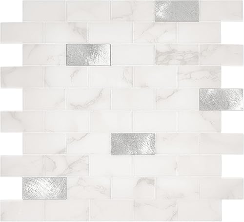 Avant Decor Azulejos de cocina para despegar y pegar  Azulejos de metro mixtos de vinilo  Azulejos de pared para pegar  Fácil instalación  5 x 5