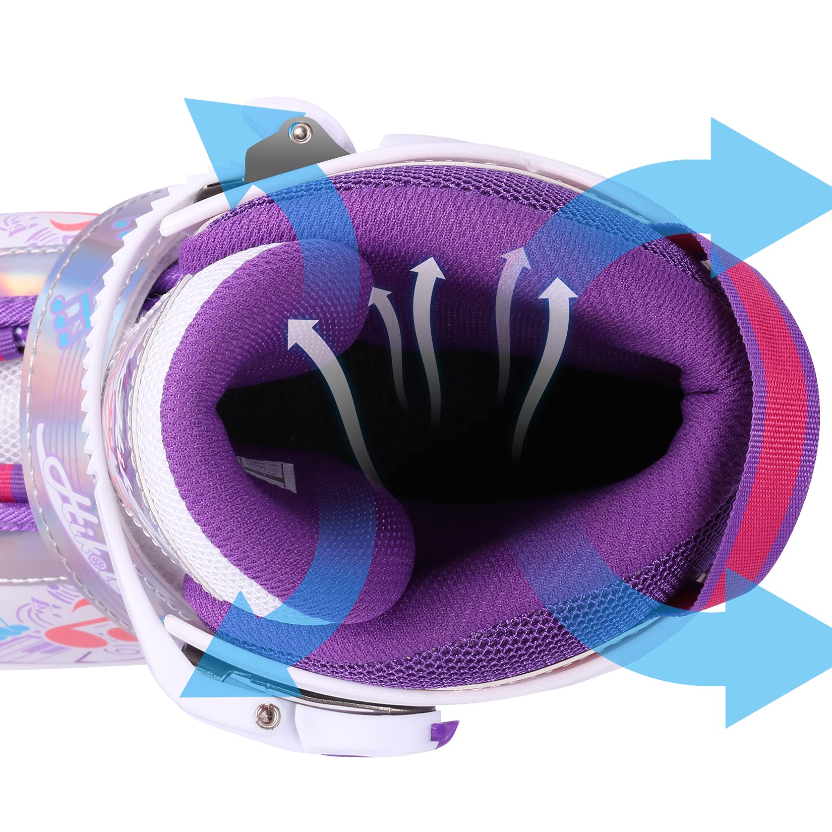 Kids Roller Skates for Girls with Size Adjustable Skates for Boys Ages 6-12 All Wheels Light Up Quad Roller Skates 8-12