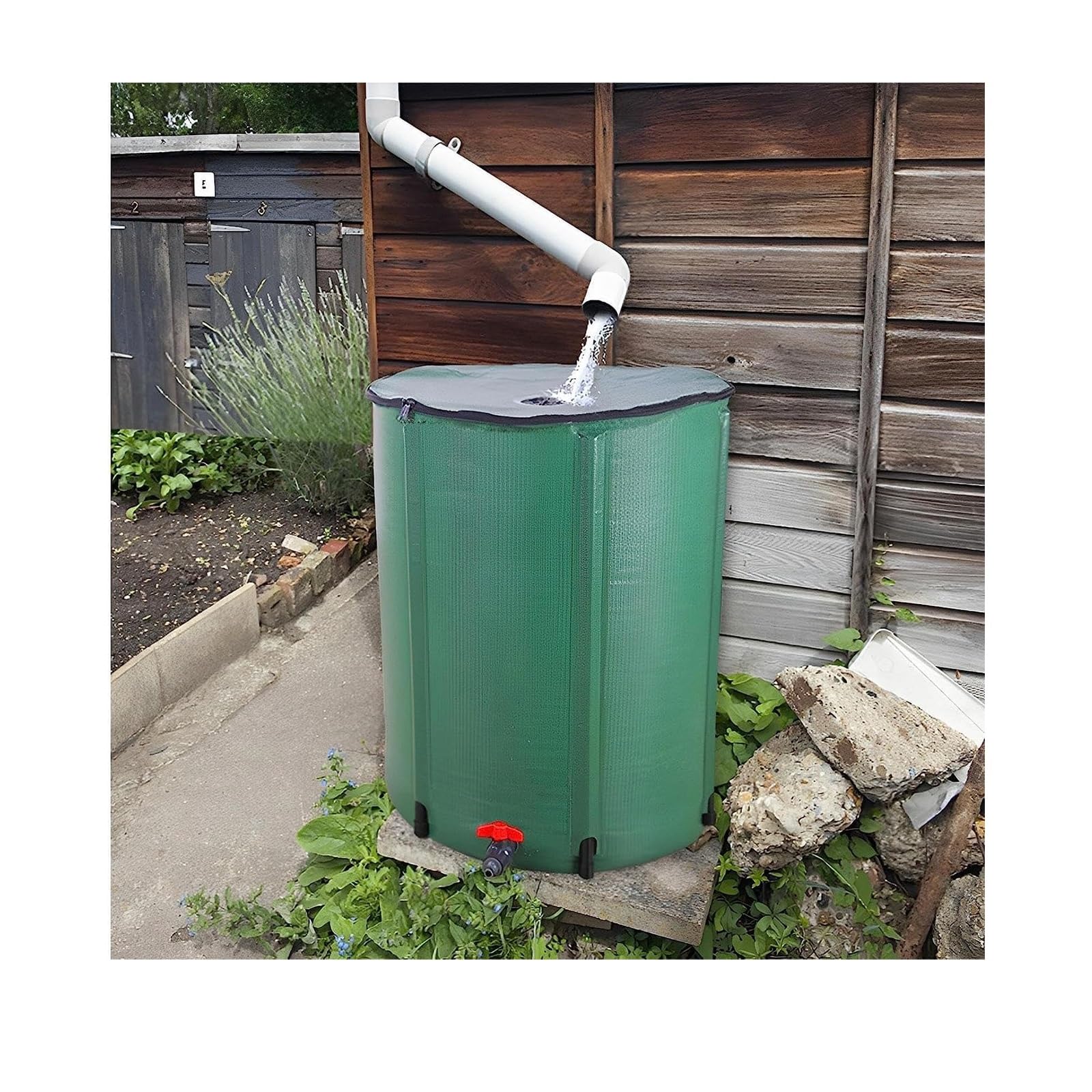 Depósito de recogida de agua de lluvia, Colector De Agua Lluvia for Canalones Multicolor 50L-1350L(Green,500L)