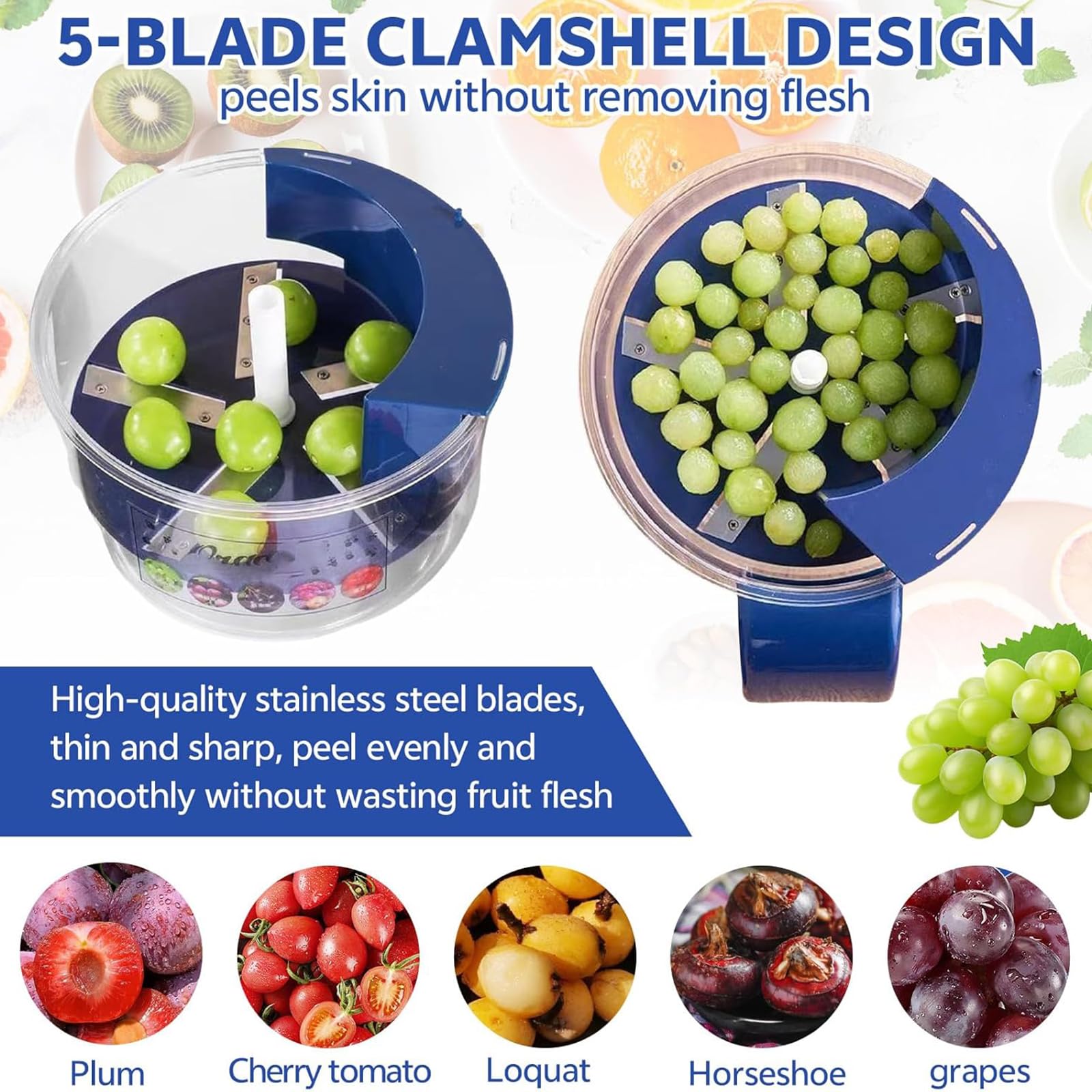 Dispositivo di rimozione automatico della pelle della frutta per piccoli prodotti ricaricabile a batteria facile da pulire gadget da cucina pelapatate elettrico per piccoli frutti