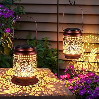 KOOPER 2 Pack Solar Lanterns Outdoor Waterproof Christmas Gifts for Wome...