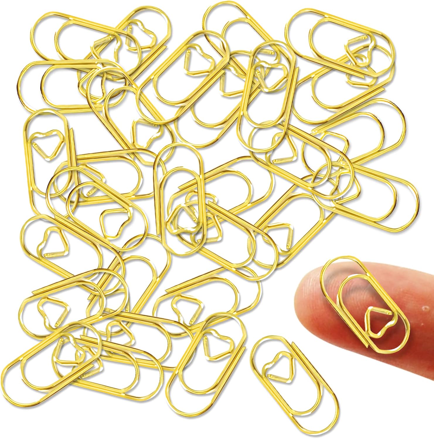 100Pcs Paper Clips, Heart Shaped Paper Clips, Small Paperclips, Metal Paper Clips Small Bookmark
