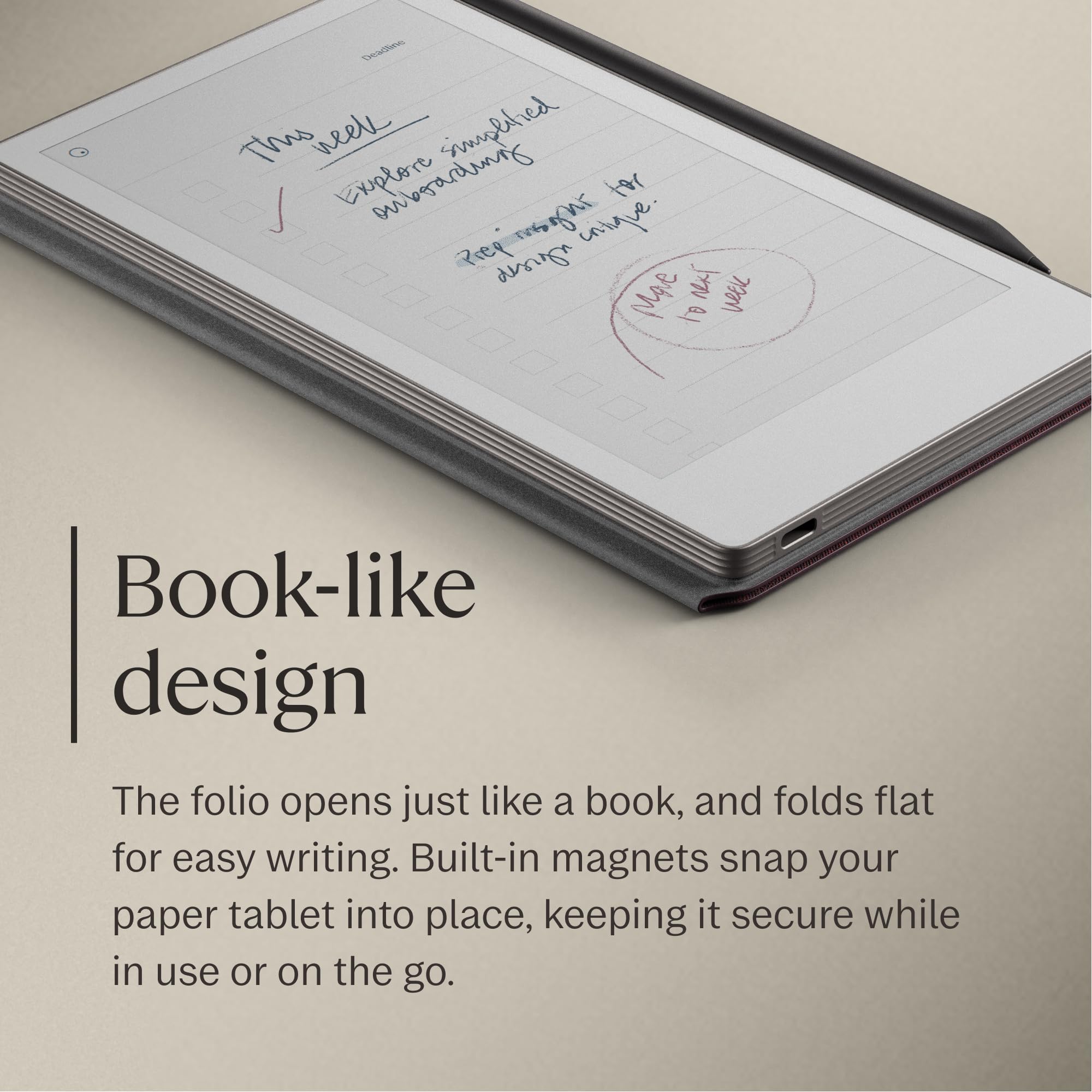 Amazon.com: reMarkable Paper Pro Move Book Folio – Burgundy