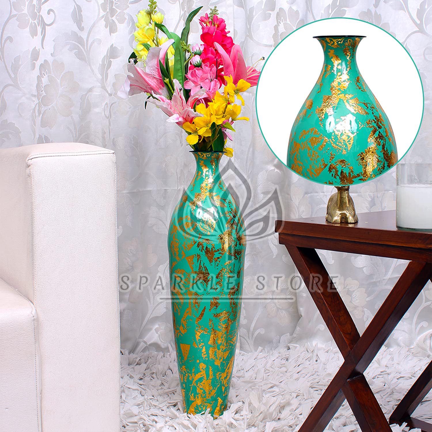 Buy SPARKLE STORE 24 inches Metal Flower Vase for Home Decor