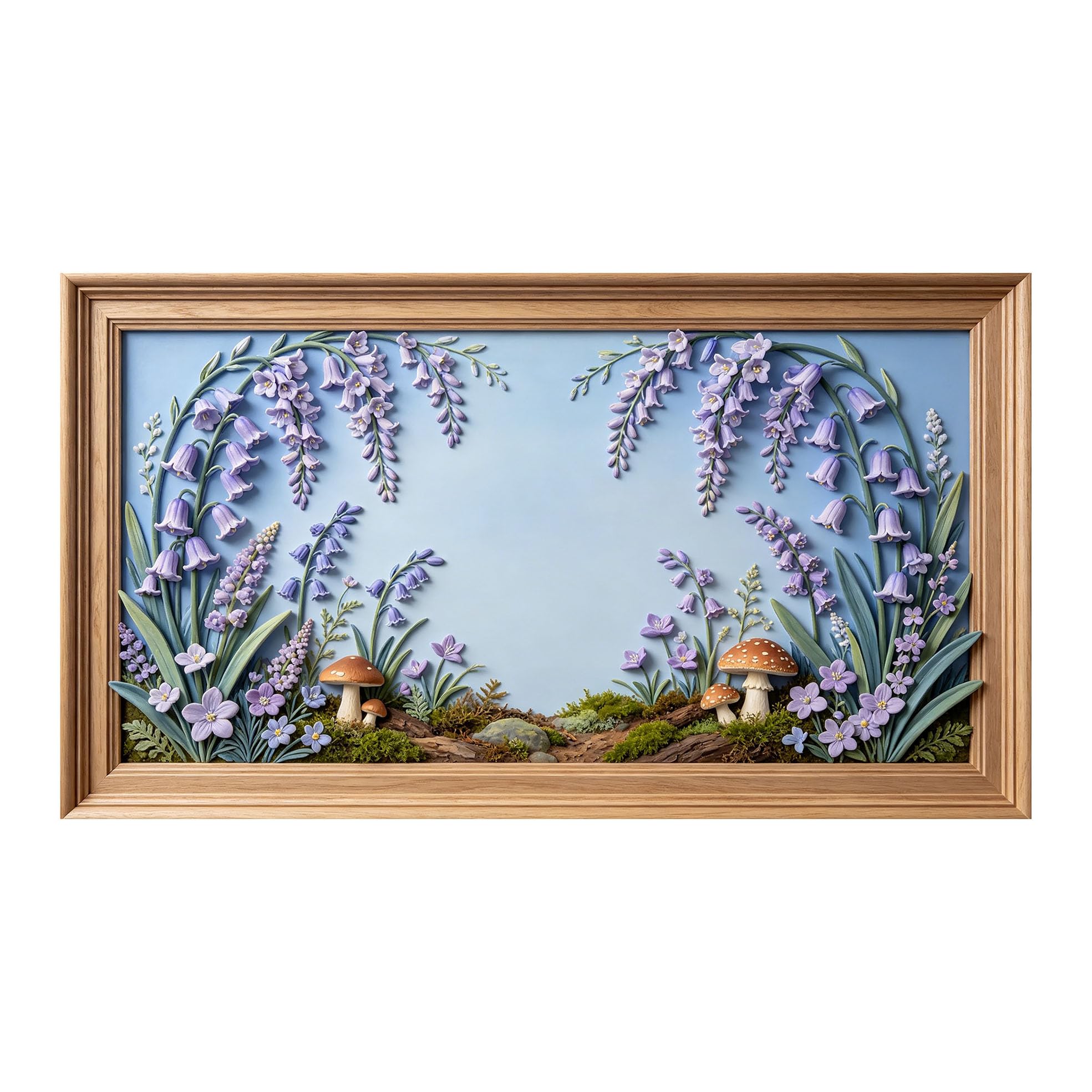 Murasolite 3D Framed Wall Art Woodland Floral Botanical Landscape SelfAdhesive Fabric Mural Wall Decor， Peel and Stick No Damage to Wall， AntiFall Safe Design for Bedroom Living Room