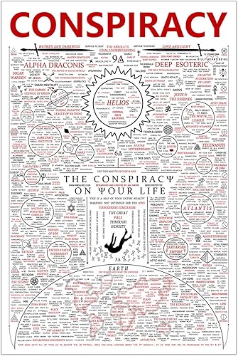 Ecqizer The Conspiracy On Your Life - Impresión en lienzo intrincada y que invita a la reflexión de 16 x 24 pulgadas, sin marco