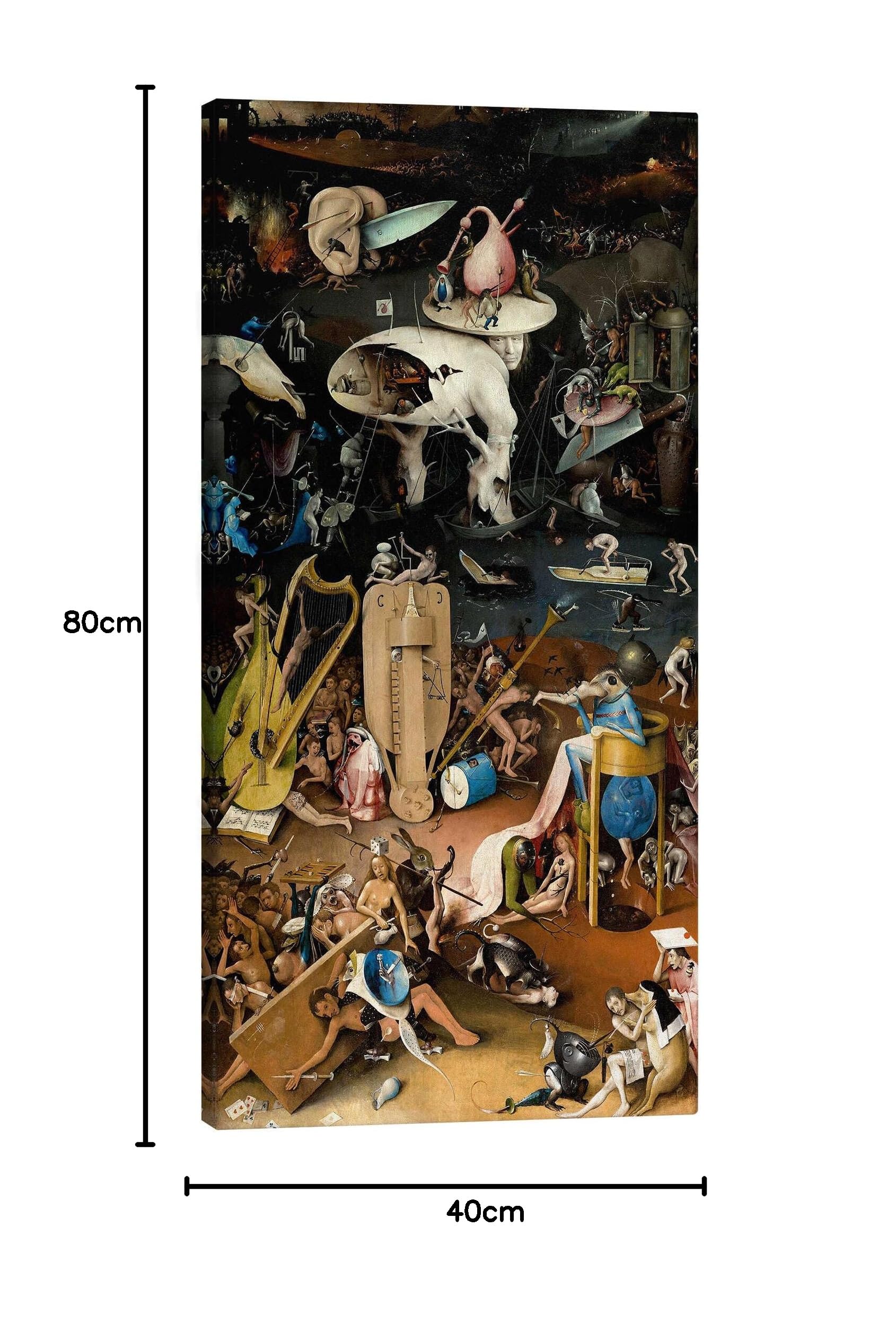 Posterlounge Giardino delle delizie - L'inferno musicale Stampa su tela | 40 x 80 cm di Hieronymus Bosch Marrone Quadri Decorazione per pareti