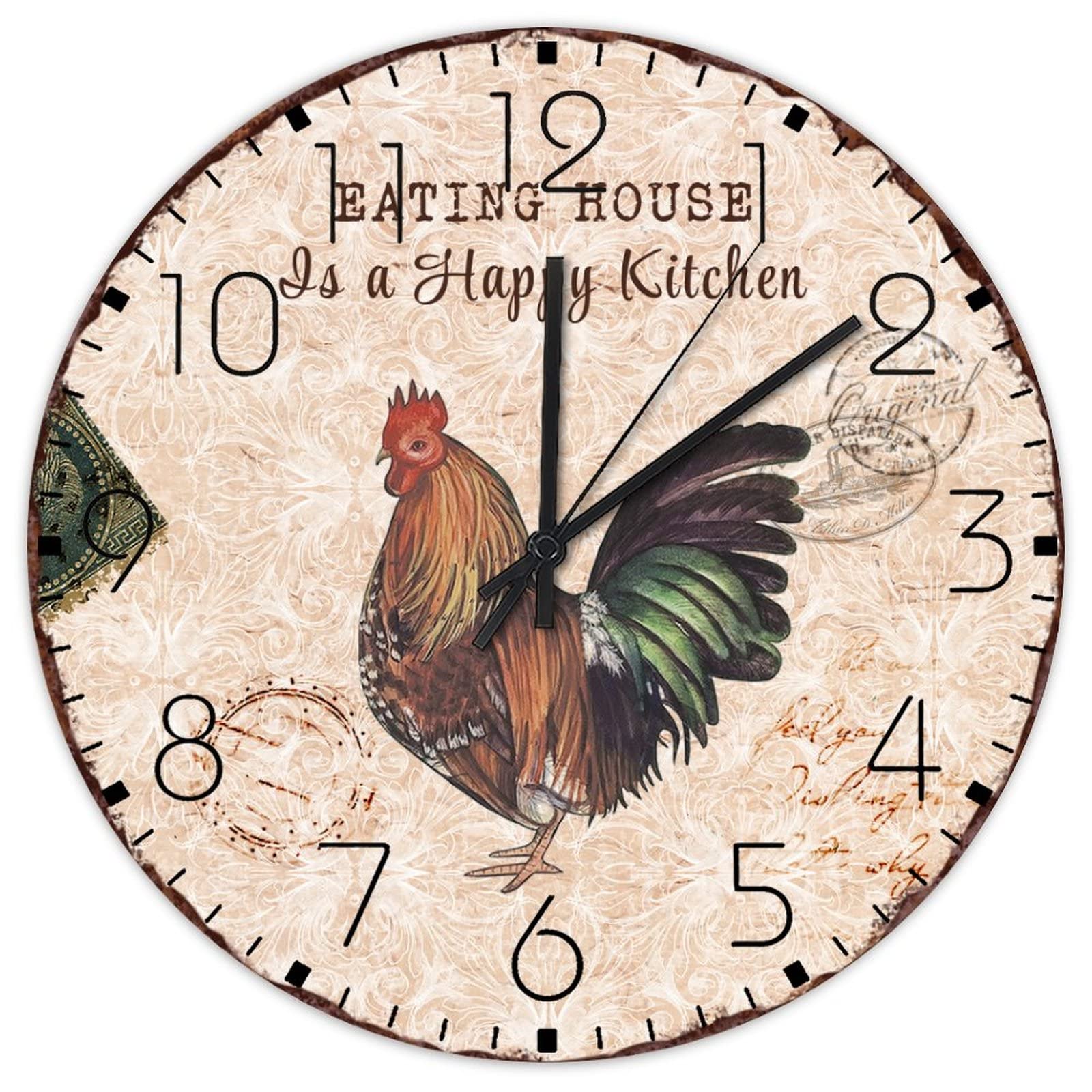 Horloge murale en bois de 30 cm pour habiller un mur de cuisine vide
