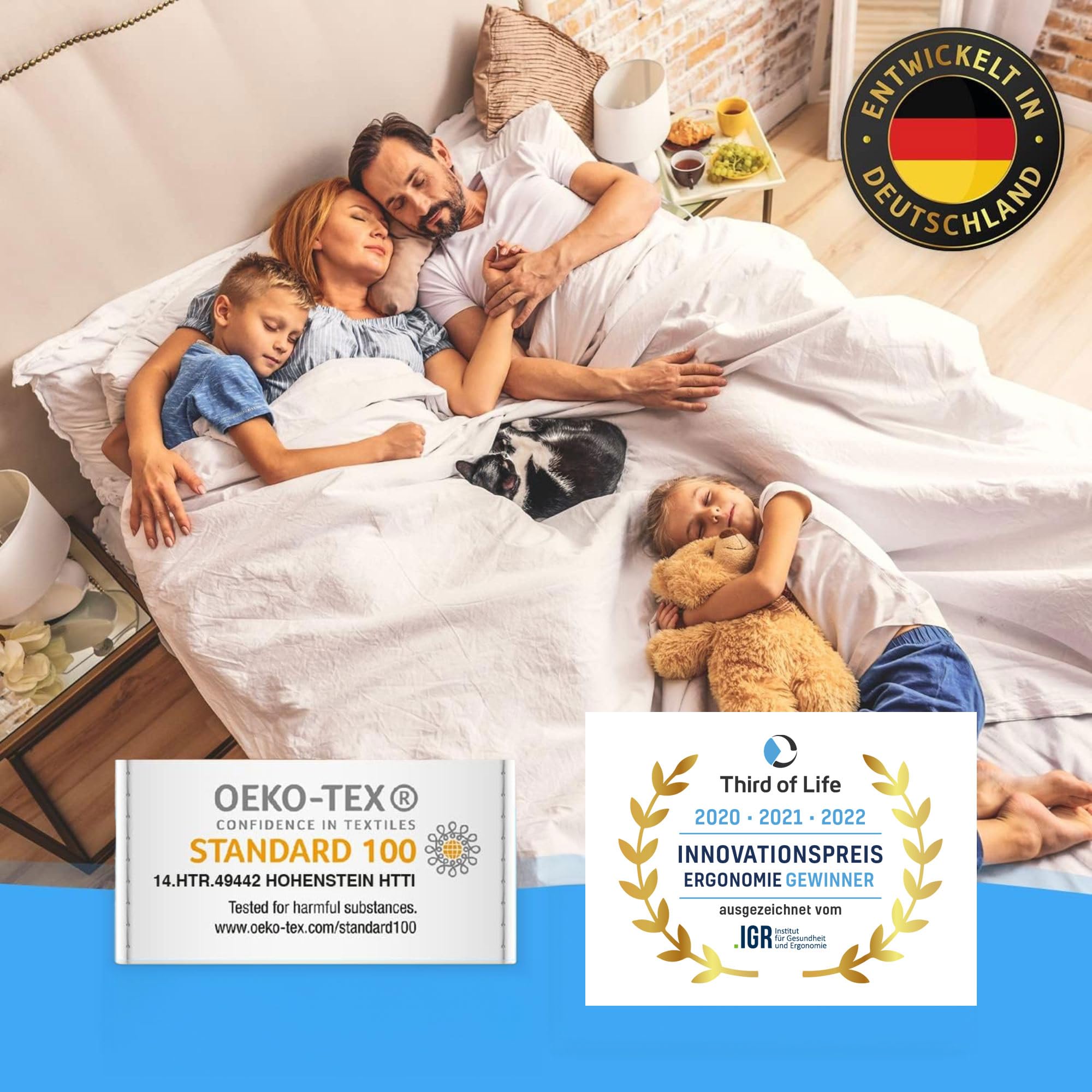 Third Of Life Premium Spannbettlaken 60x120 Cm – Baumwolle-Jersey, Faltenfrei, 15 Cm Höhe, OEKO-TEX
