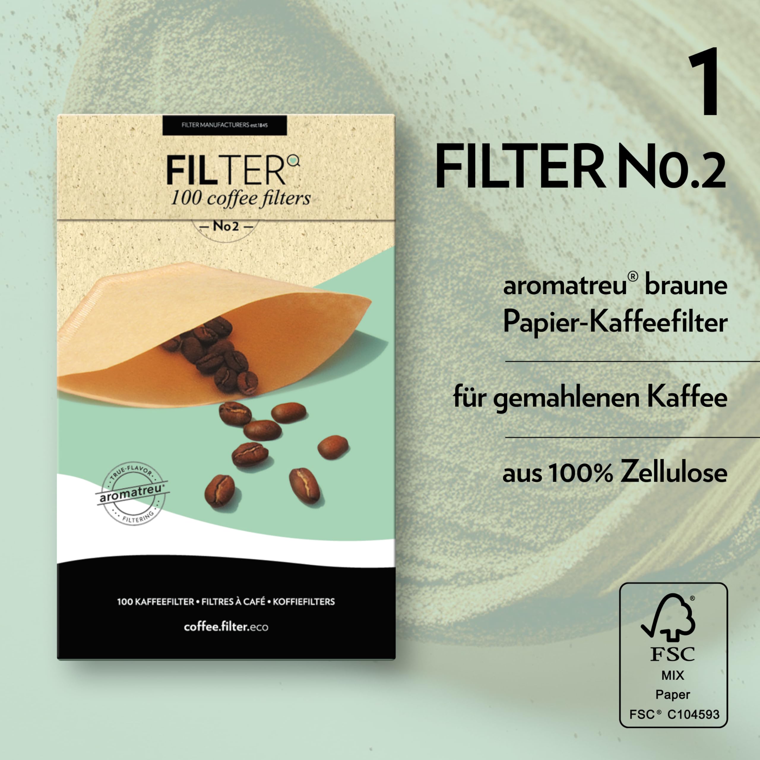 Filtres à Café Gut & Günstig - Taille 2 - Lot De 100 - Non Blanchis à Pores Fins