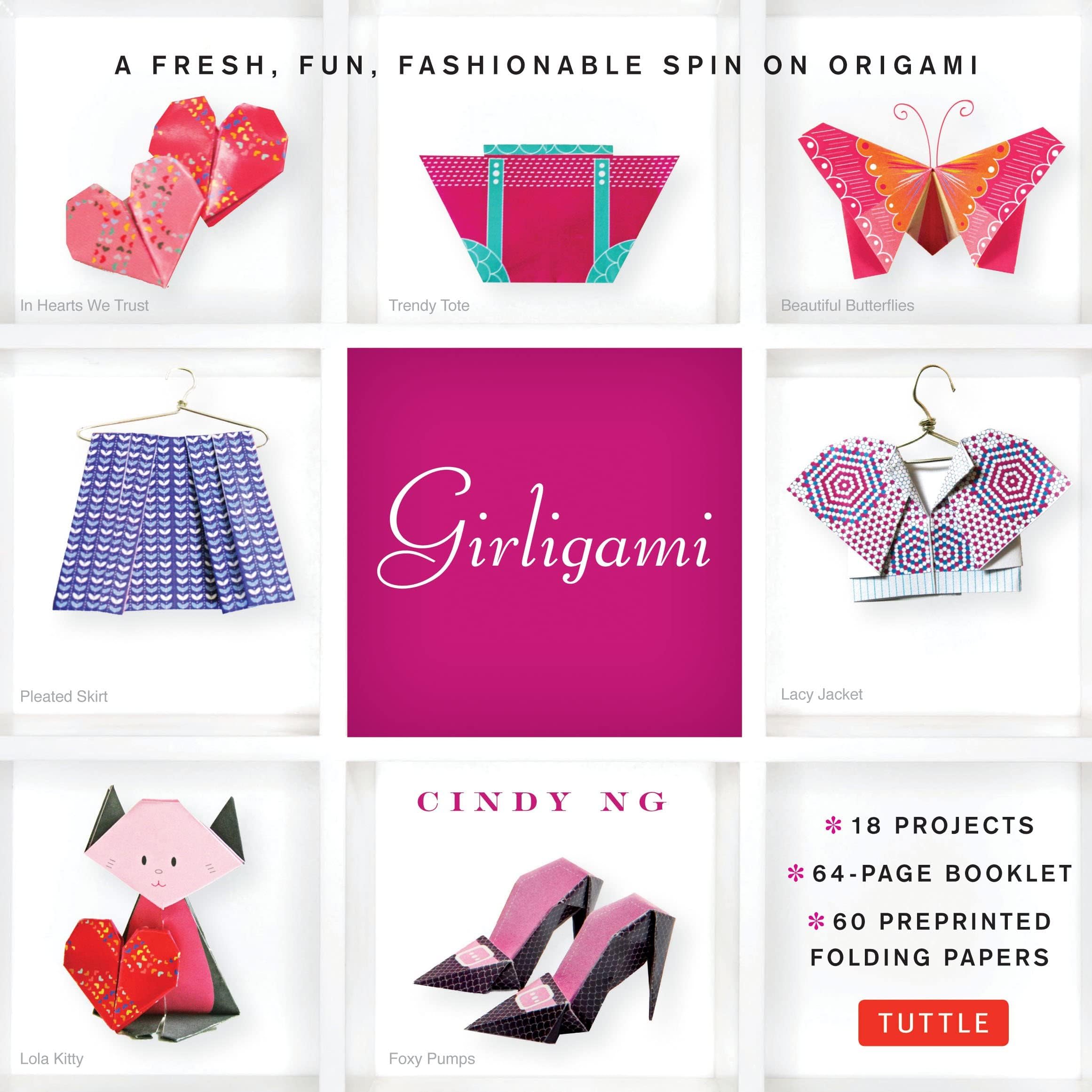 Girligami Kit: A Fresh, Fun, Fashionable Spin on Origami: Origami for Girls Kit with Origami Book, 60 Origami Papers: Great for Kids!