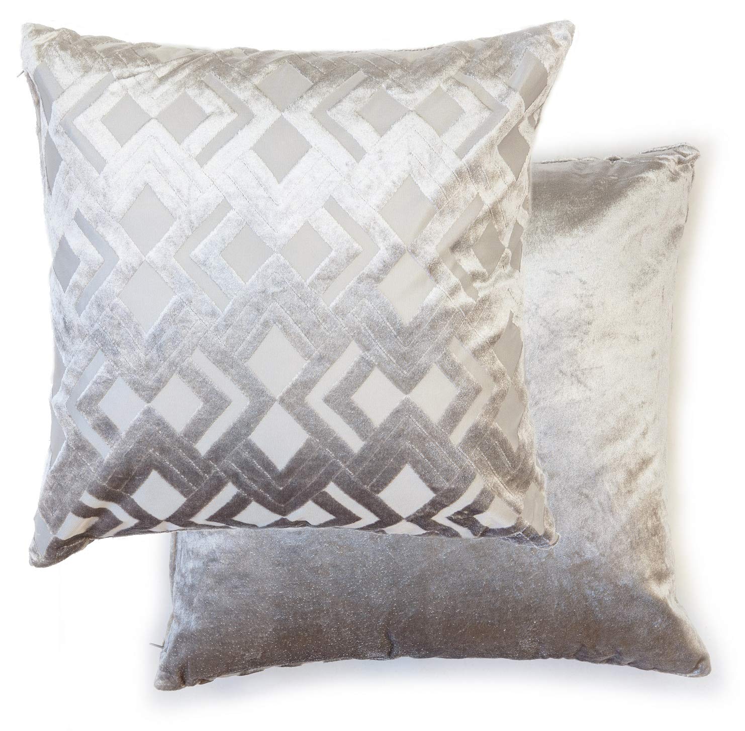 Emma Barclay Valencia - Cushion Cover in Silver - 17x17 (43x43cm)