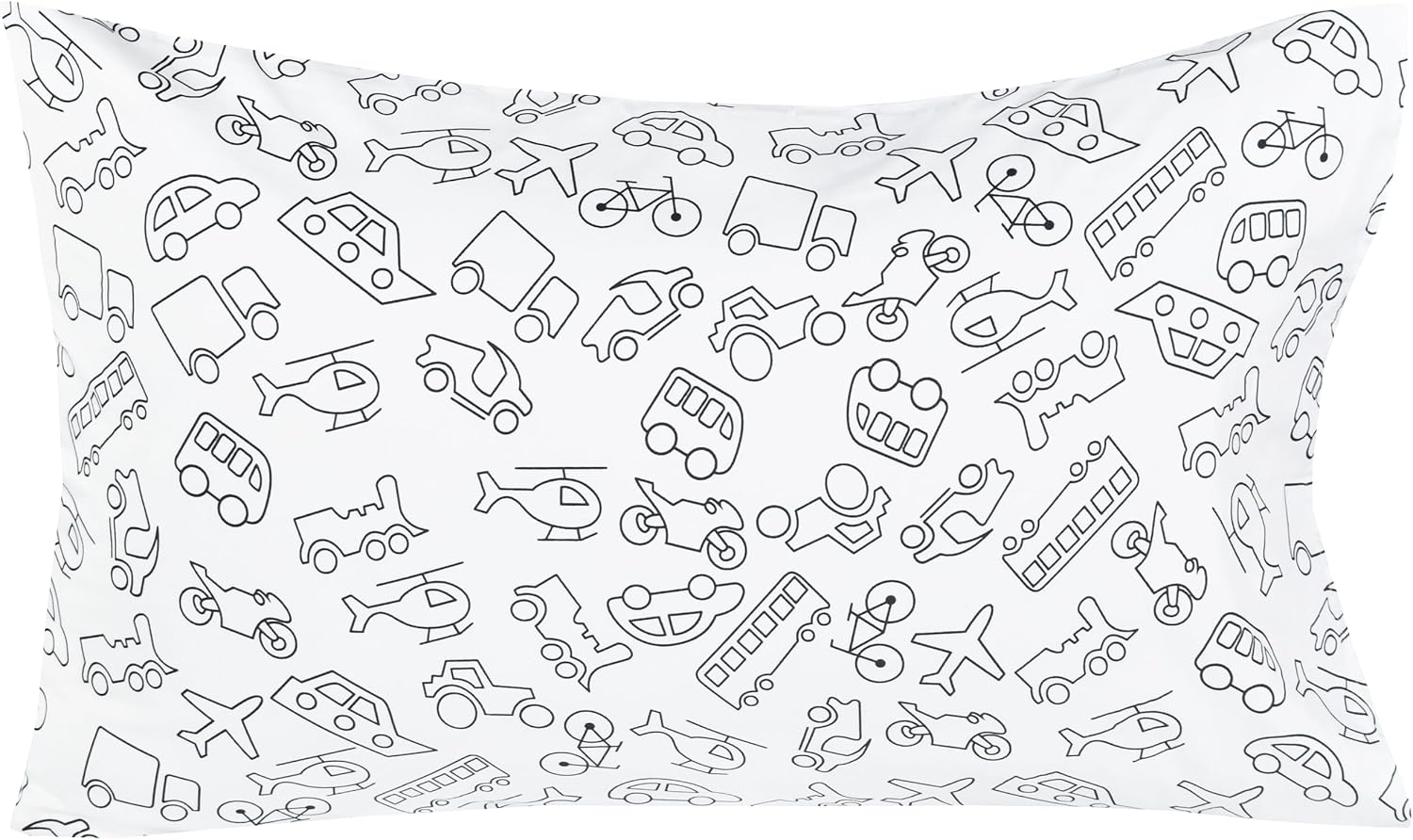 J-pinno Cars Ships Plane Motorcycle Truck 100% Cotton 3 Pieces Crib Toddler Boys Girls Sheet, Flat Sheet Fitted Sheet and Pillowcase, Cozy Breathable Unisex Crib Toddler Bedding Set (Transport)