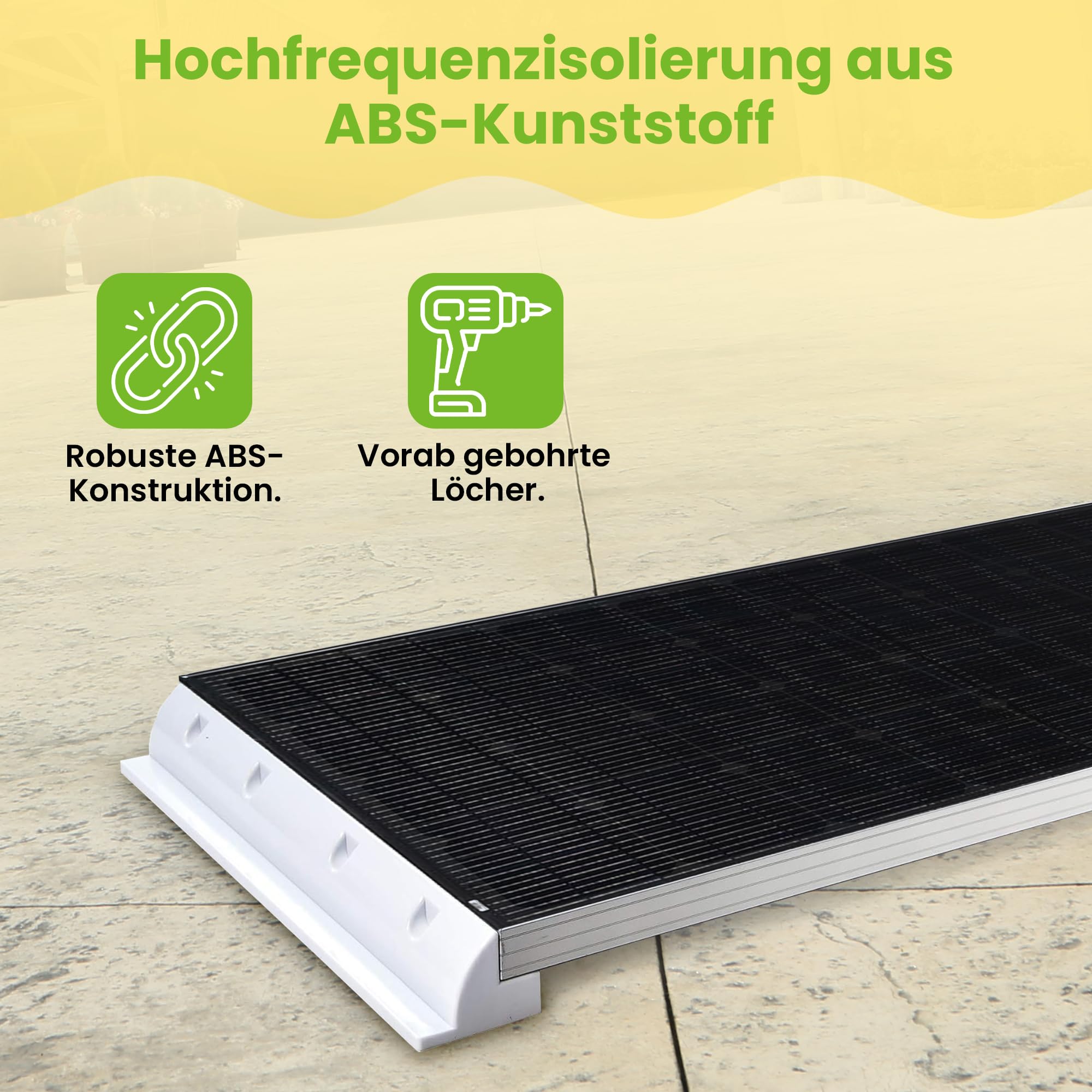 Offgridtec ABS moduł solarny spoiler uchwyt biały 68 cm - Heavy Duty, 1 sztuka, 006565