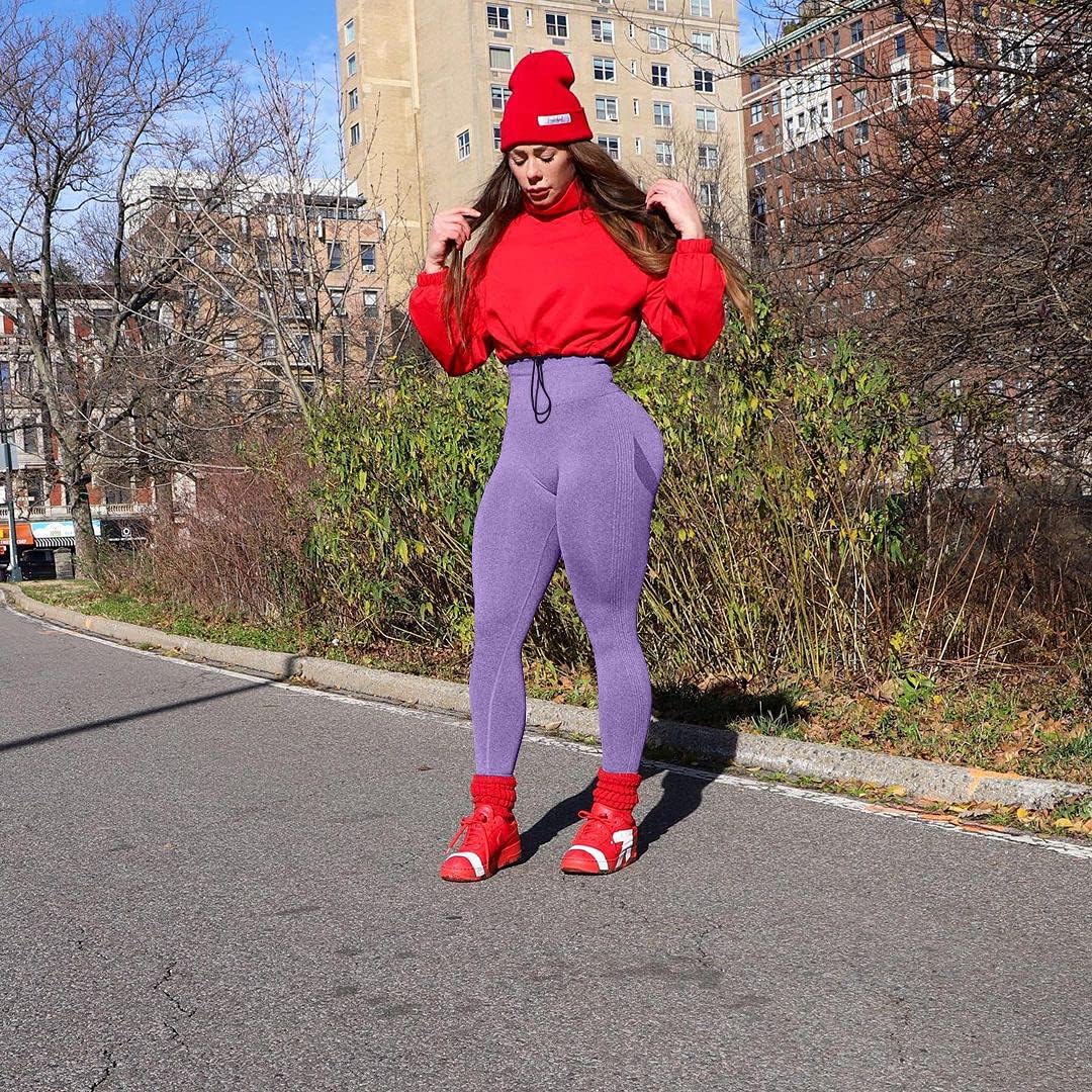 OYS Workout Leggings for Women Butt Lift High Waisted Yoga Pants Tummy Control Seamless Sports Compression Tights Purple : Clothing, Shoes & Jewelry