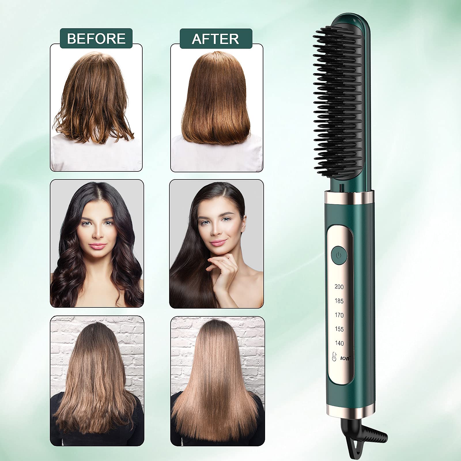 Amazon.com : DESIPESI Ionic Hair Straightener Brush - Dry and Wet  Straightening Brush with 20 Seconds Quick Heating &5 Heating Levels Keeps  Hair for Frizz-Free Silky Hair, Anti-Scald & Auto-Off Safe :