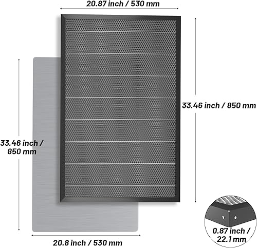 Miniatura 2 de NEJE Mesa de trabajo grande con láser de panal de abejas  20.866 x 33.465 in (20.87 x 33.46 pulgadas), herramienta de grabado y corte para máquina