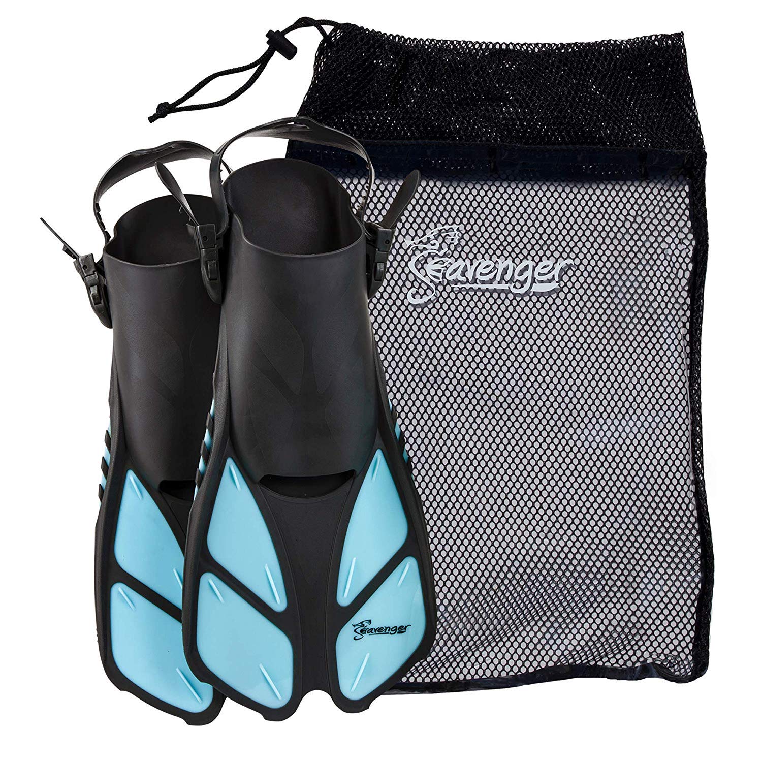 Seavenger Torpedo Snorkeling Fins for Travel (Dodger Blue, S/M)
