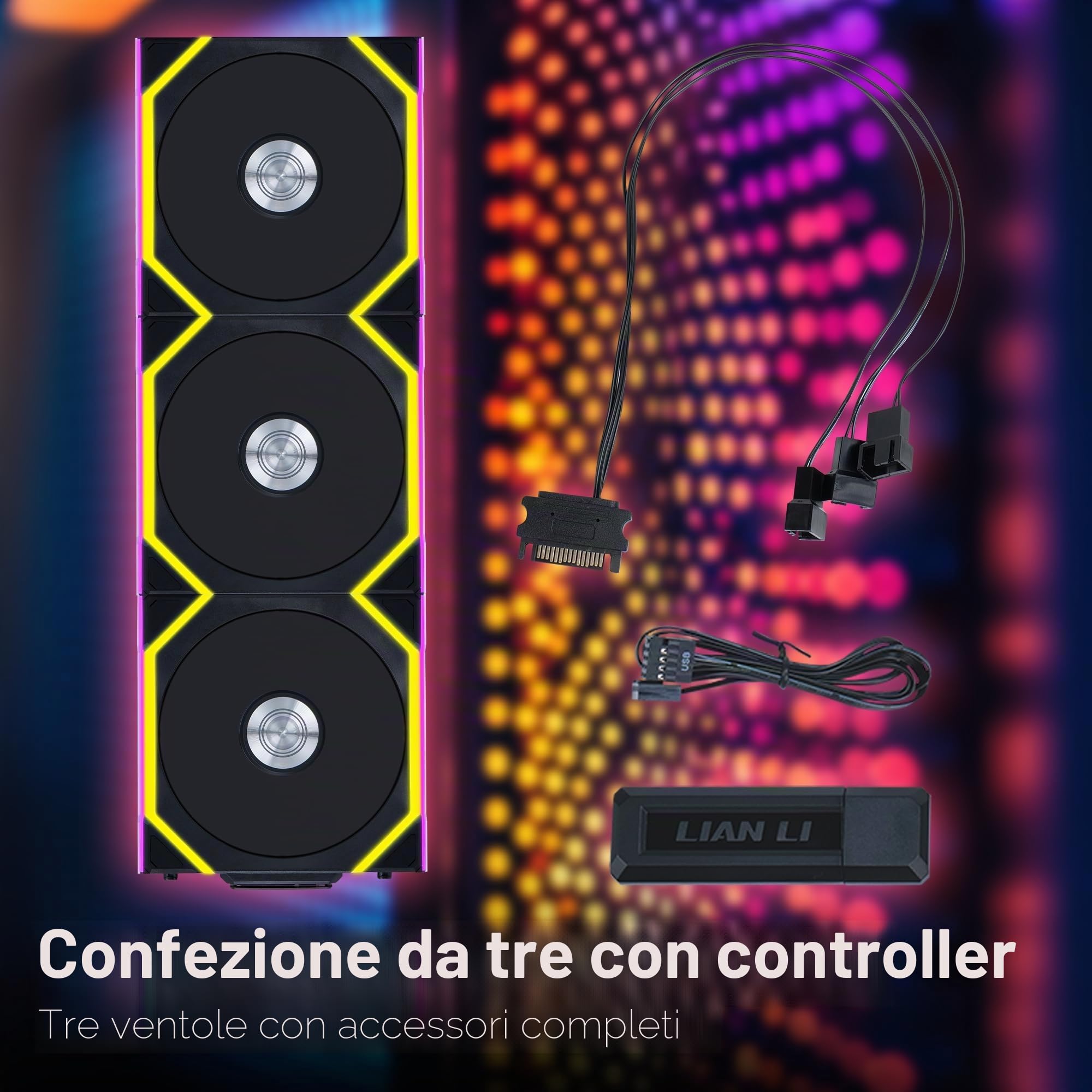 Lian Li Uni Fan Sl Wireless 120 Reverse Blade Case Per Computer Ventilatore 12 Cm Nero 3 Pz (lian Li Uni Fan Sl Wireless 120mm Reverse Flow Triple pa