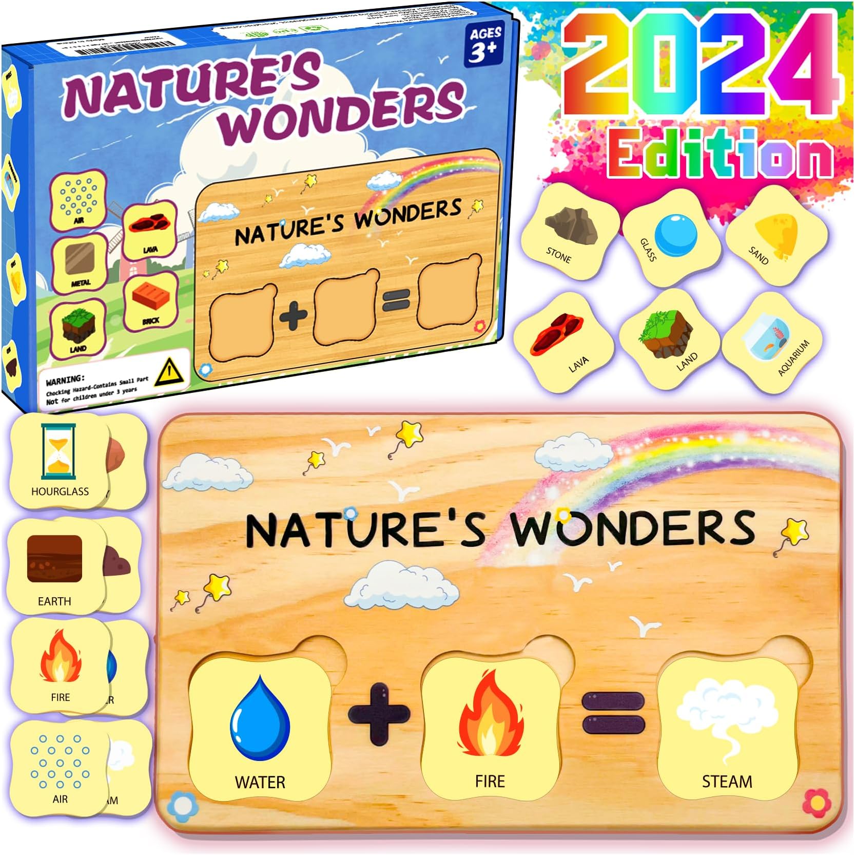 HeyKiddo Preschool Learning Activities - Explore Natural Elements, Classroom Toys for Toddlers, Montessori Science Toys for Age 3-8