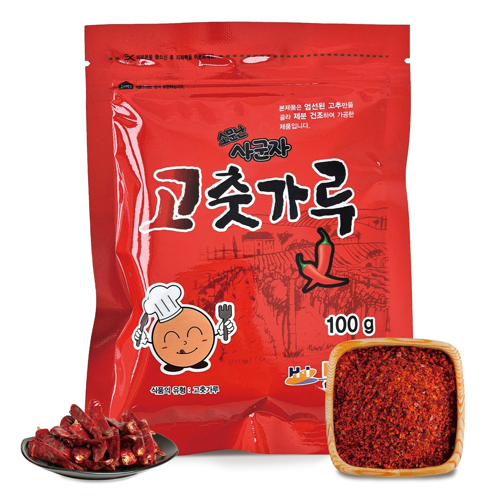 COELO Korean Red Pepper Powder (100g 3.5 oz.) Spicy Gochugaru Flakes Spice Seasoning Asian Food K-Food Kimchi Stew Stir-fry Dried Powdered Hot Red Chili 100% MSG/Gluten/Sugar Free VEGAN 1.0 Count