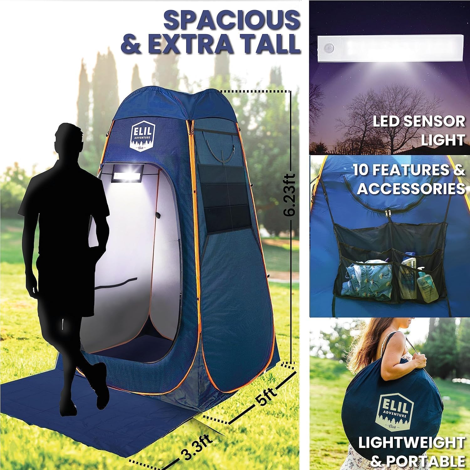 Tente De Douche Pop-up Portable - 1 Personne - Toile De Camouflage Imperméable - HTTMT