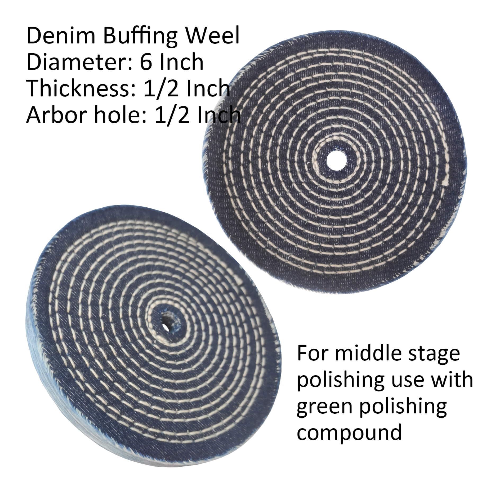 Stainless Steel Polishing Kit - 6 Inch Buffing Wheels -3
