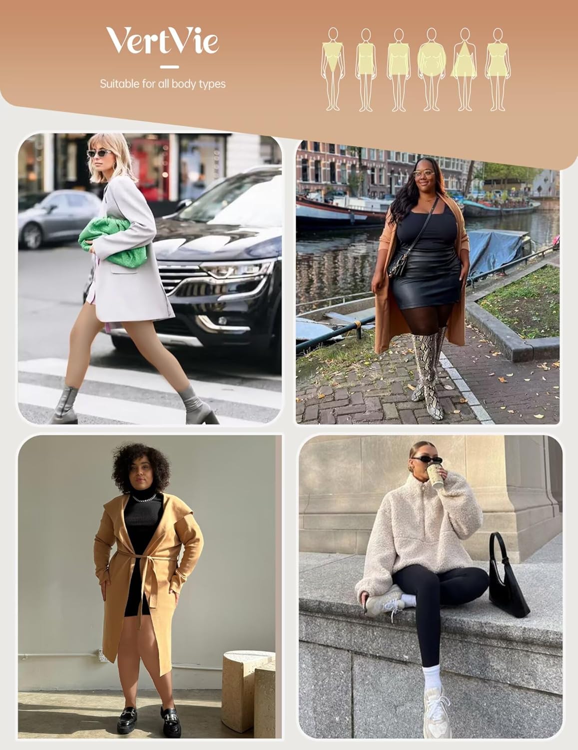 Vertvie Plus Size Fleece Lined Tights for Women Thermal Pantyhose Winter Warm Thick Tights High Waisted Opaque Leggings - Image 5