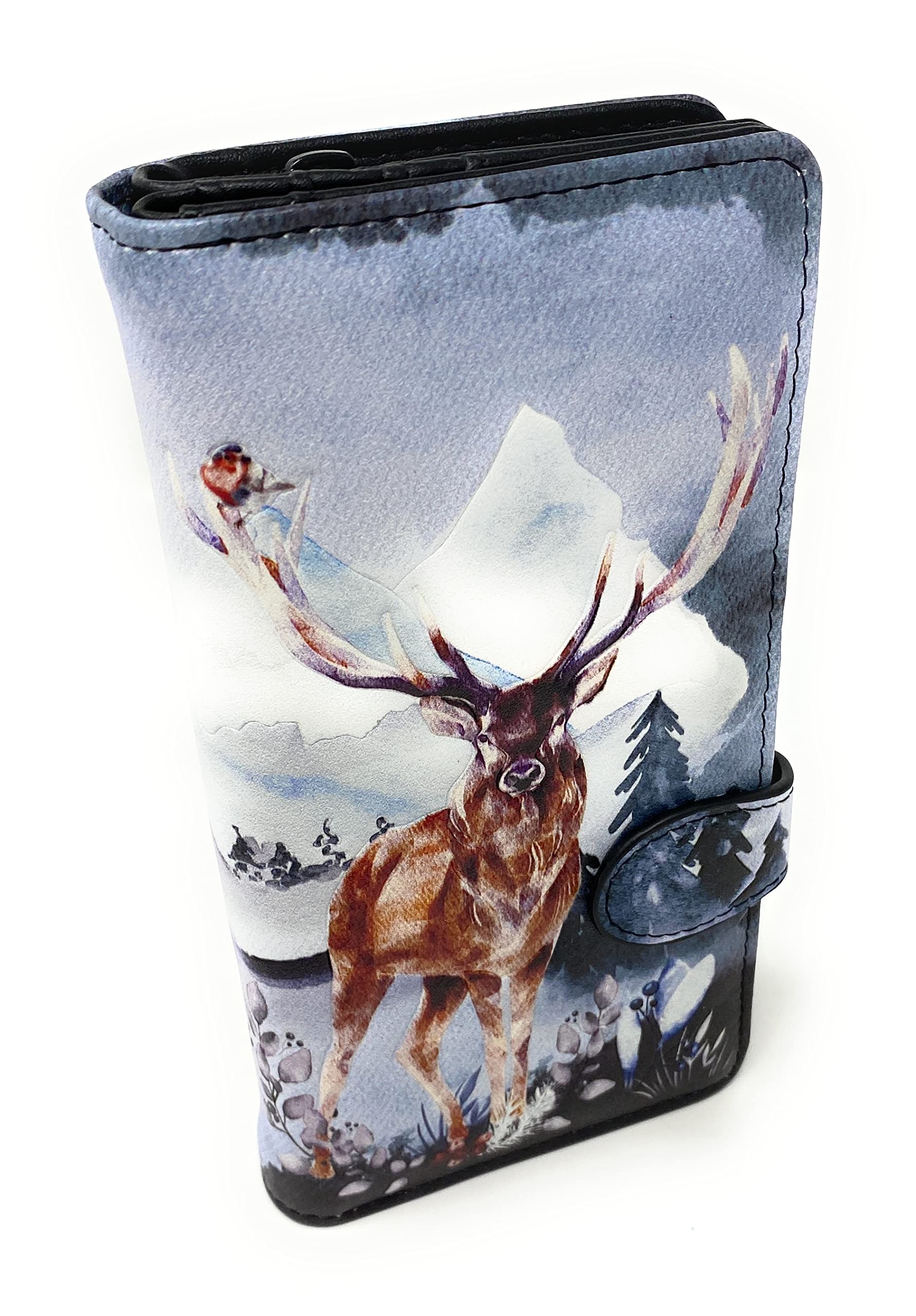 Shag Wear Winter Elk Large Wallet 7" Black