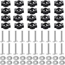20 Set of 1/4"-20 T Track Knob Kit, 60 Pcs T Track Accessories Kit Include Star Knobs, T-Slot Bolts and Washers for Woodworking and Fixtures