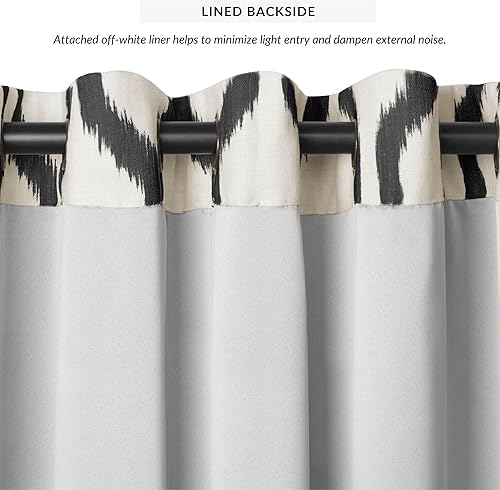 Miniatura 9 de Elrene Home Fashions Renzo Ikat - Cortina de panel de lino con diseño geométrico para ventana, para oscurecimiento de habitación