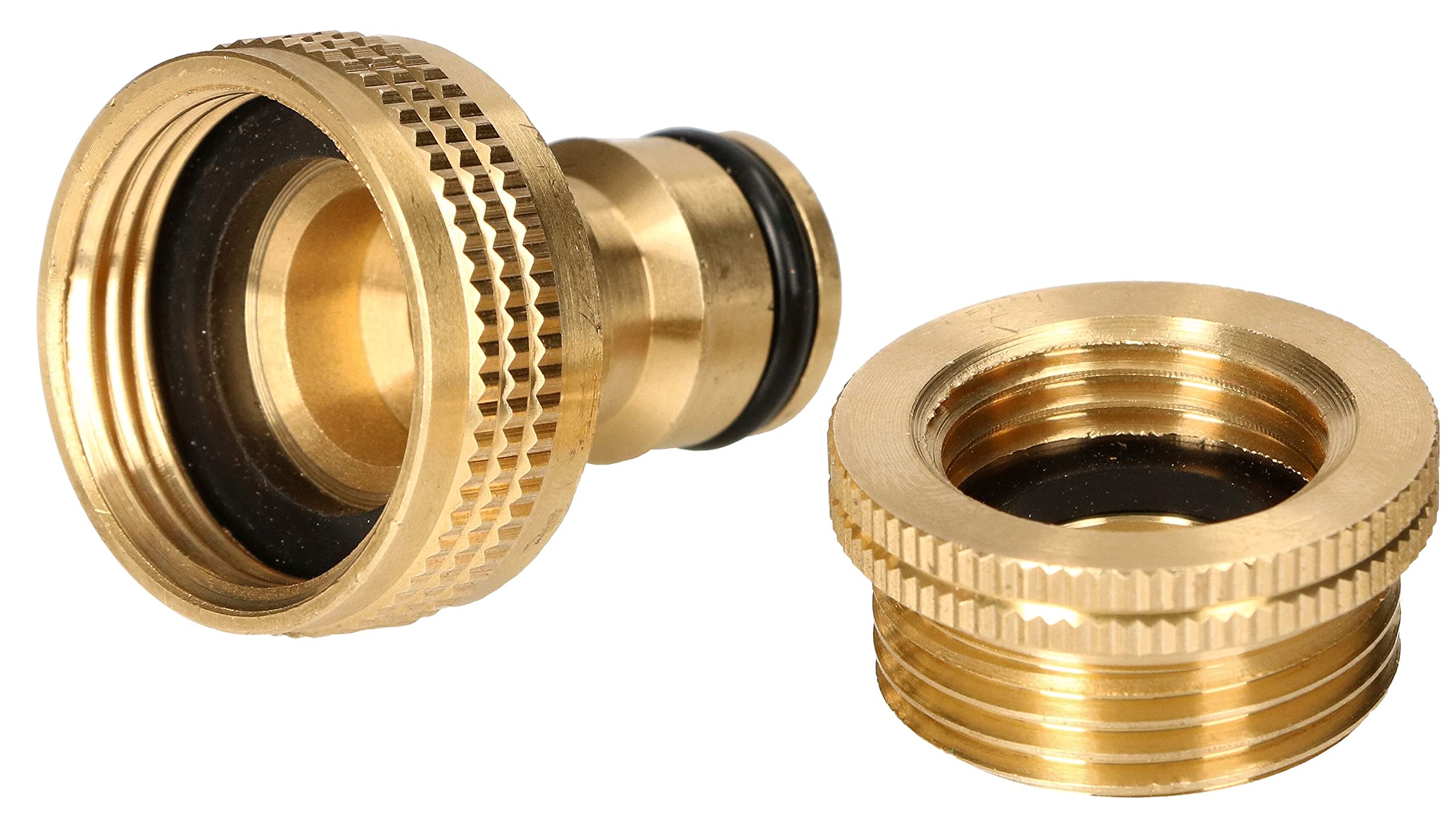 KOTARBAU® Juego de acoplamiento rápido de latón de 3/4" para manguera de jardín con conector de grifo