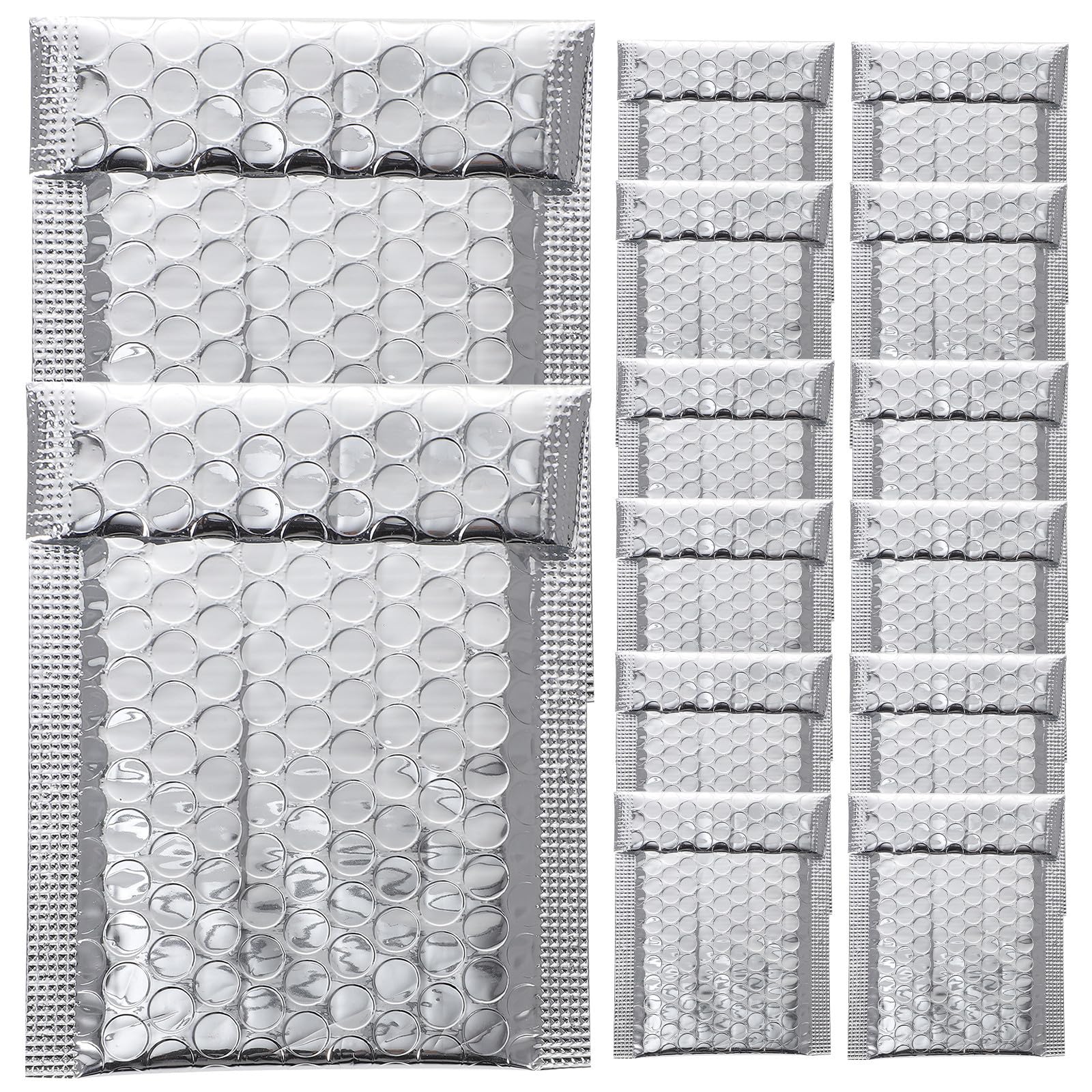 UPKOCH Matelassées Rembourrées en Aluminium Lot de 100 Auto-adhésives Argentées 110x130 40mm, à Bulles D'expédition Renforcée pour Colis Fragiles, Usage