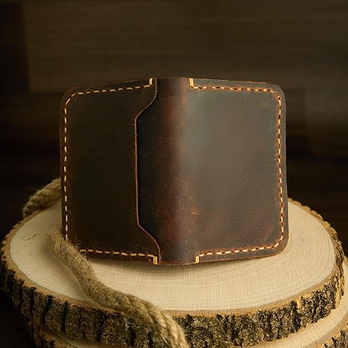 Miniatura 6 de Handmade, Leather Card Wallet, Minimalist Leather Wallet, Bifold Wallet, Front Pocket Wallet, Handmade Leather Card Holder, Leather Wallet for Men,