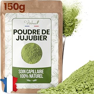 Poudre de Sidr 150g - Poudre de Jujubier Naturelle pour Cheveux et Visage - Qasil Ayurvédique Hydratant et Volumisant - Soin Capillaire et Masque pour Pousse et Volume