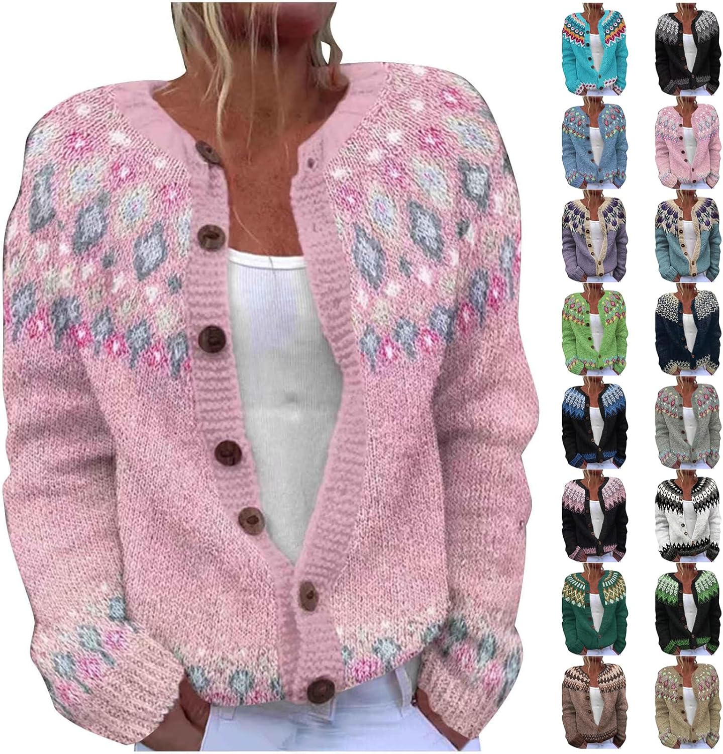 Generisch Cardigan Court Pour Femme Avec Boutons - Doux - En Tricot