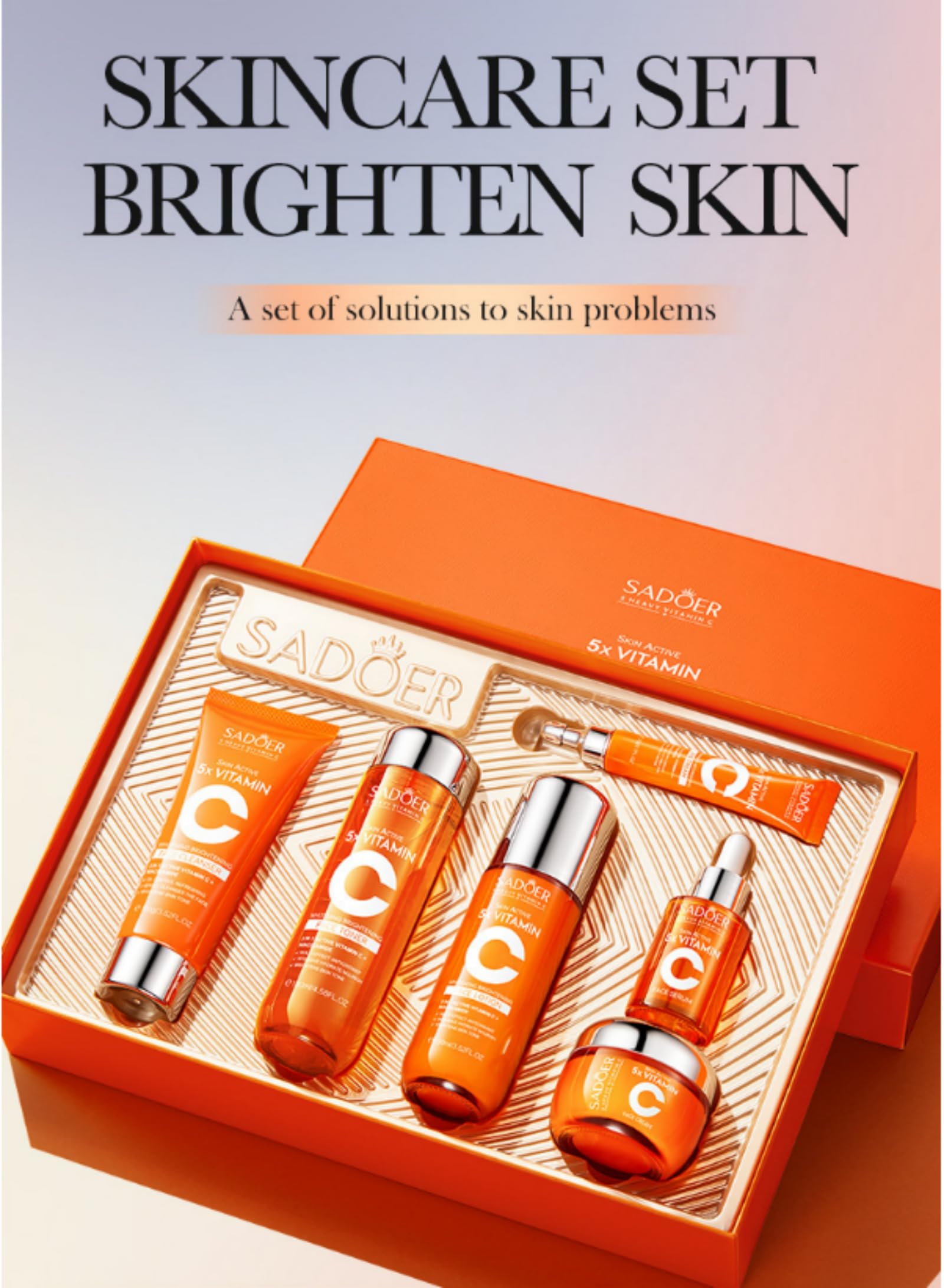 SADGER 5×VITAMIN C SKIN GIFT BOX Amazon.com: For SADOER 5X Vitamin C Facial Skin Care Gift Box Set