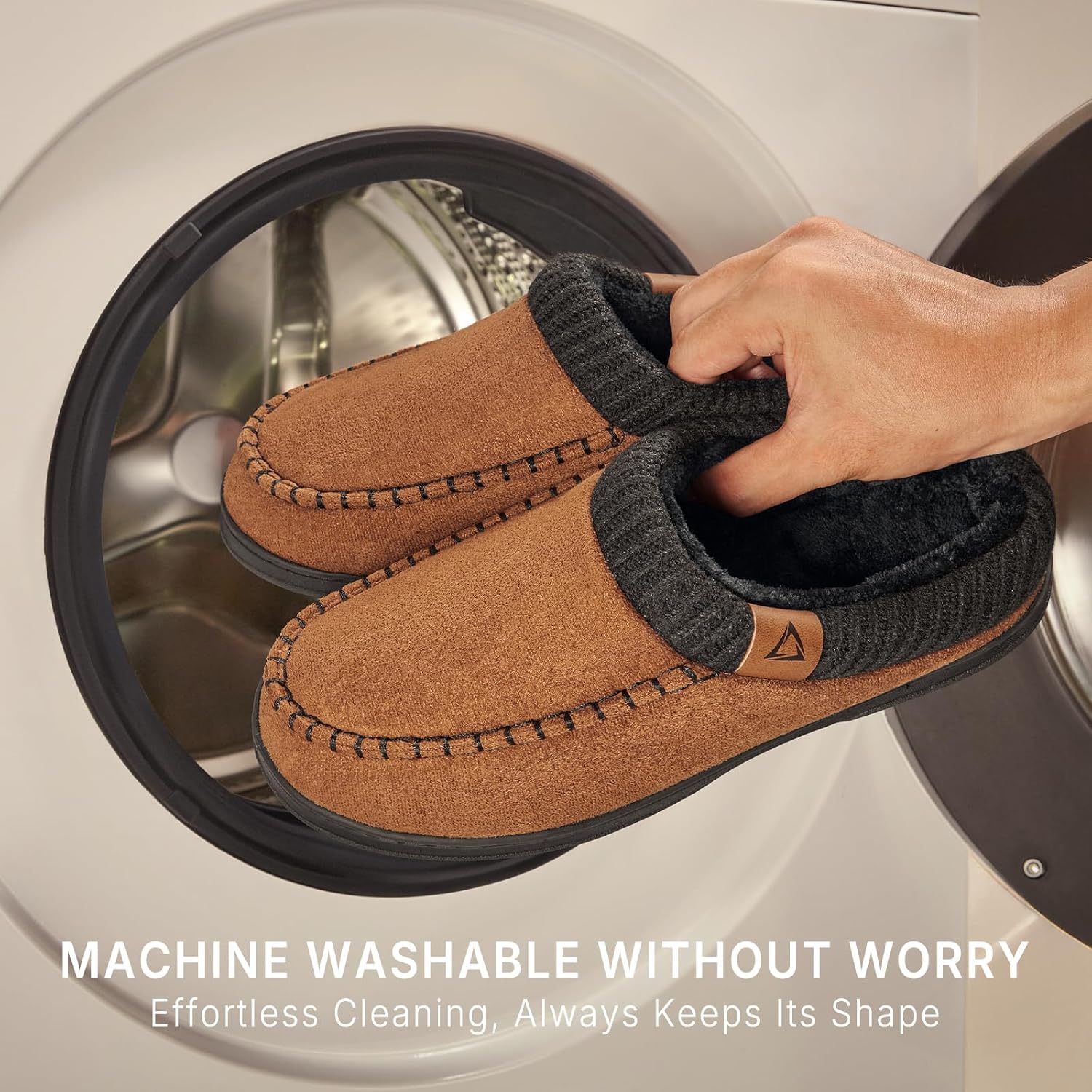 ATHMILE Slippers for Men Memory Foam Indoor Outdoor Moccasin House Shoes Slip-on Comfy Knit Slippers for Bedroom Home - Image 6