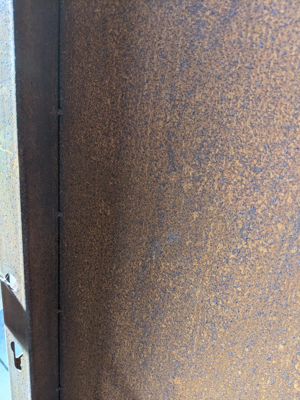 Furtka ogrodowa z rdzy z metalu 1 mm Rdzewiana ręcznie z zamkiem do drzwi ze słupkiem (032126: L101 H6 H120 cm)