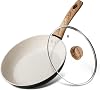 MICHELANGELO Nonstick Frying Pan with Lid, 8 Inch Frying Pans Nonstick with Healthy Coating, Small Frying Pan with Stay-Cool Handle, Induction Compatible