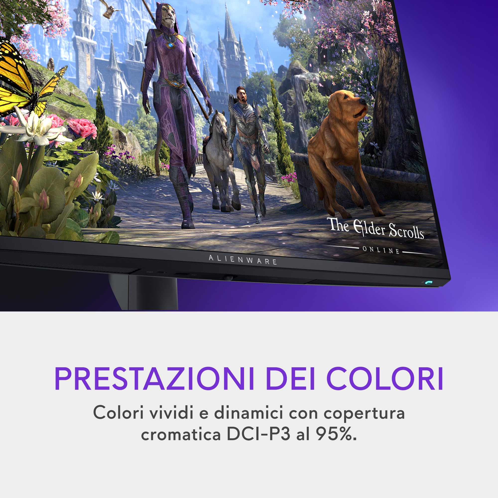 Alienware AW2725QF 27" 4K UHD (3840x2160) Monitor Gaming, 360Hz, Fast IPS, 0.5ms, NVIDIA G-SYNC Compatible, 95% DCI-P3, HDR600, Dolby Vision, USB-C, DisplayPort, 2x HDMI, 4x USB, 3 Anni di Garanzia