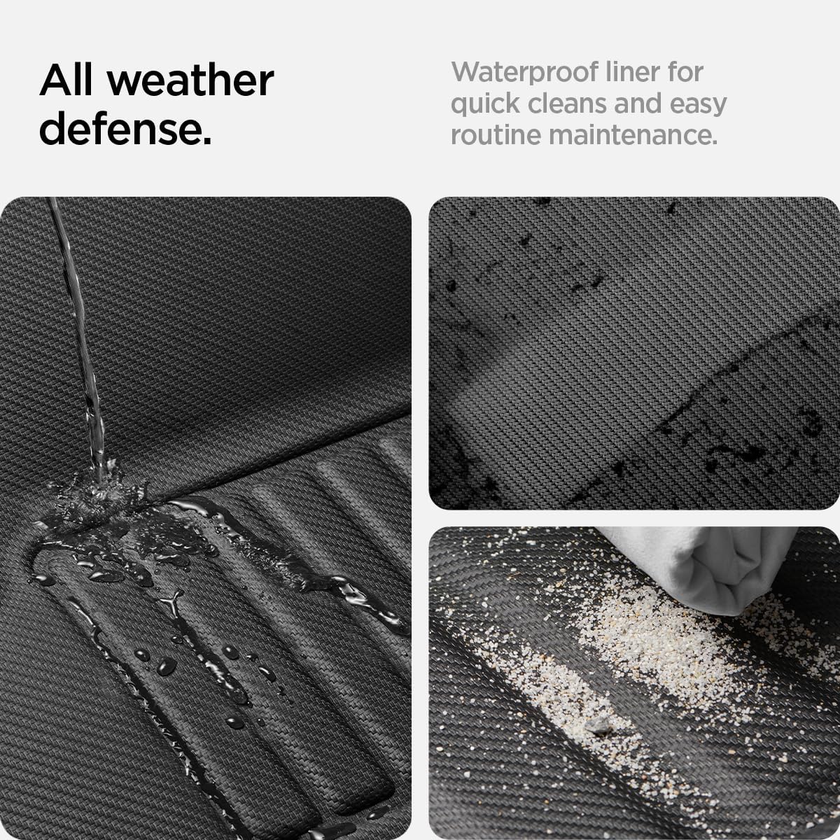 Spigen WeatherBloc Floor Mat Set (with Edgeguard) for Tesla Model 3 Highland (Standard, Premium & Performance 2026/25/24) with Non-Slide Sliplock Weatherproof Technology