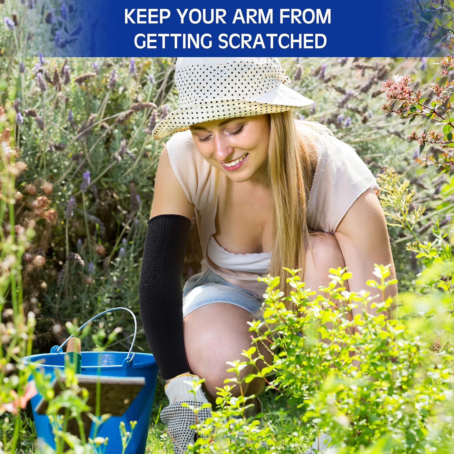 Geyoga 2 Pairs Arm Sleeves Guards Arm Protectors for Thin Skin and Bruising Protective Cut Resistant Sleeves for Men Women(Large,Hppe,Black) - Image 6