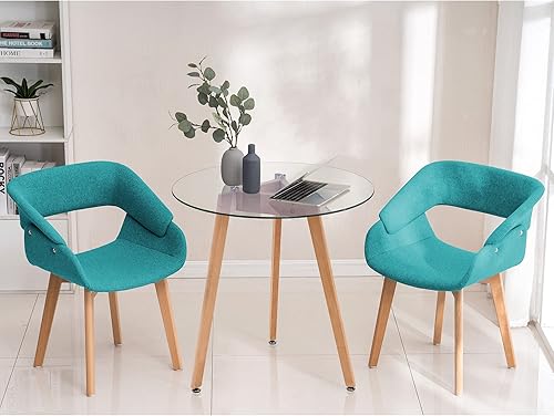 Miniatura 24 de ivinta Juego de 2 sillas de comedor modernas con cojín de tela tapizada y patas de madera maciza para comedor, cocina, sala de estar, Resturant 9122