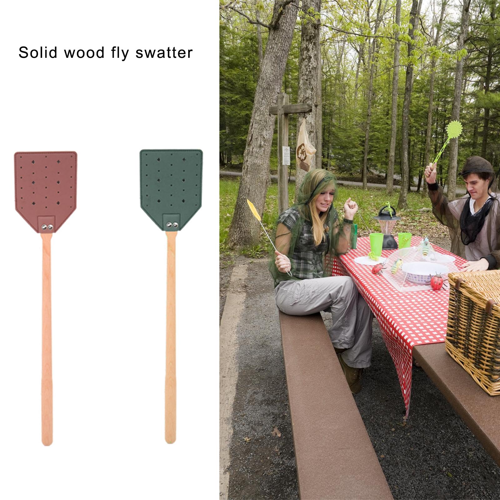 Heavy Duty Leather Fly Swatters Fly Swatters Leather Long Handle Swatters With Wood Handle For Indoor Outdoor Use