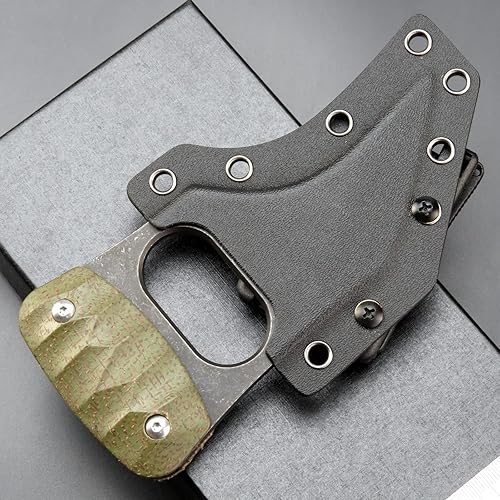 Miniatura 6 de C1113 Cuchillo de hoja fija D2 Acero Micarta Mango Cuchillo de dientes de garra al aire libre para acampar al aire libre Herramientas EDC con vainas