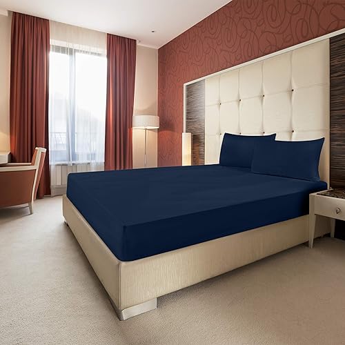 Miniatura 5 de Utopia Bedding Sábanas bajeras de tamaño matrimonial, paquete de 2 sábanas inferiores, microfibra suave cepillada, bolsillos profundos, resistente