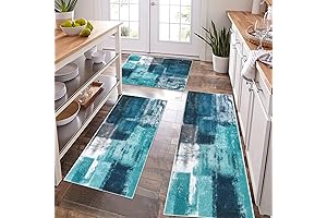 Pauwer Washable Farmhouse Kitchen Rug Sets with Non-Slip Rubber Backing